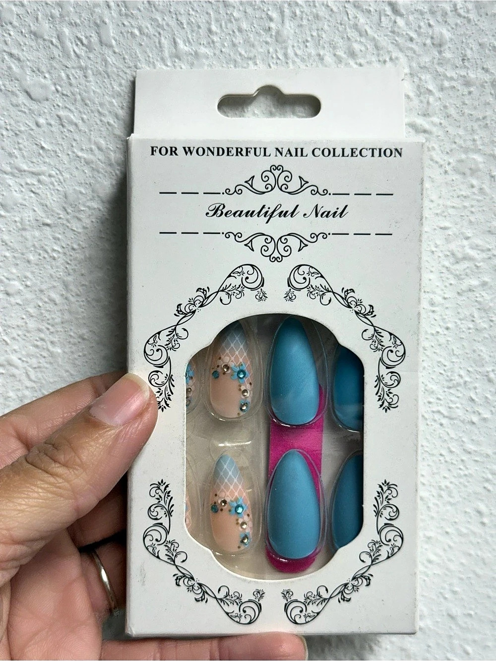 Blue Press-On Nail Set